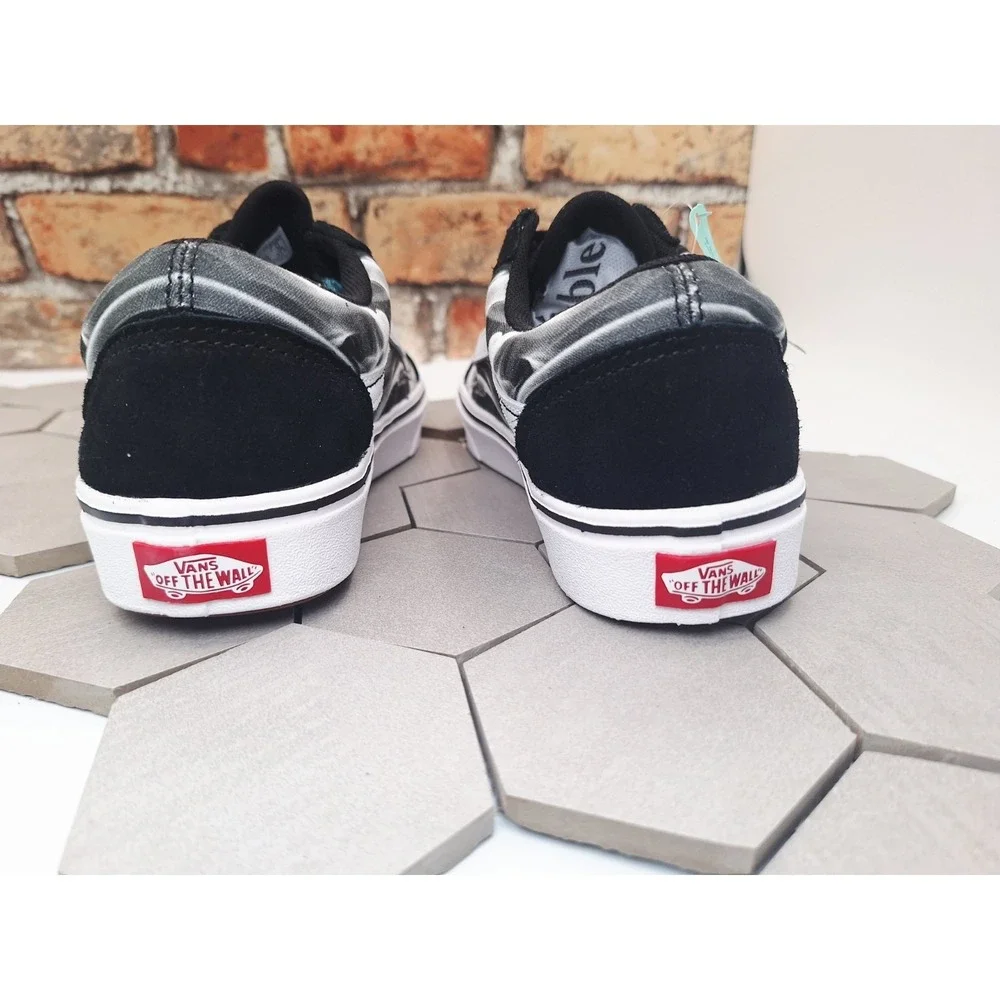 Women Sz 7 Vans Old School Comfy Cush Black White Swirl Sneakers VN0A5DYCBZW Knu - Picture 5 of 9